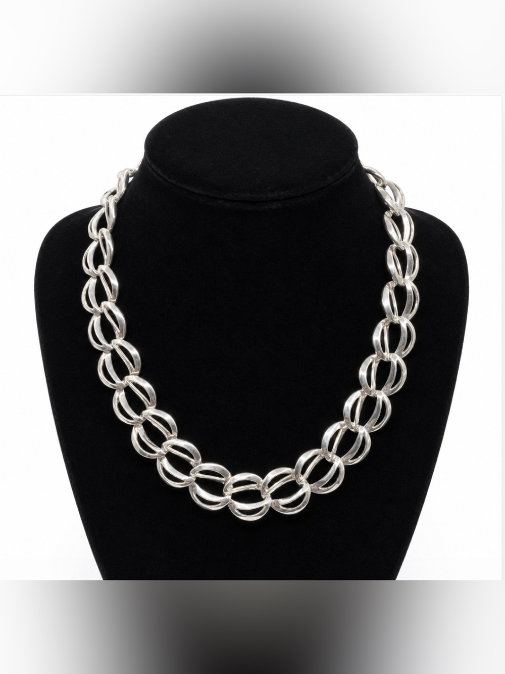Napier Silver Tone Link Necklace Vintage with Patent Number